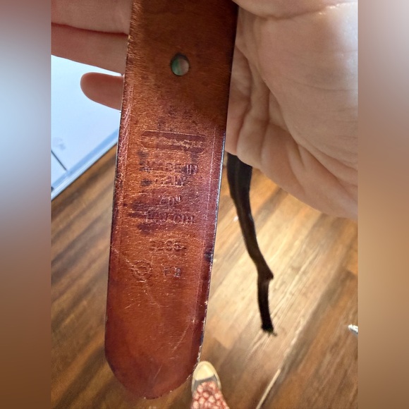 Vintage 80s Coach 40” Brown Leather Belt with Silver Buckle - Picture 3 of 3